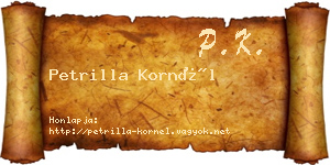 Petrilla Kornél névjegykártya